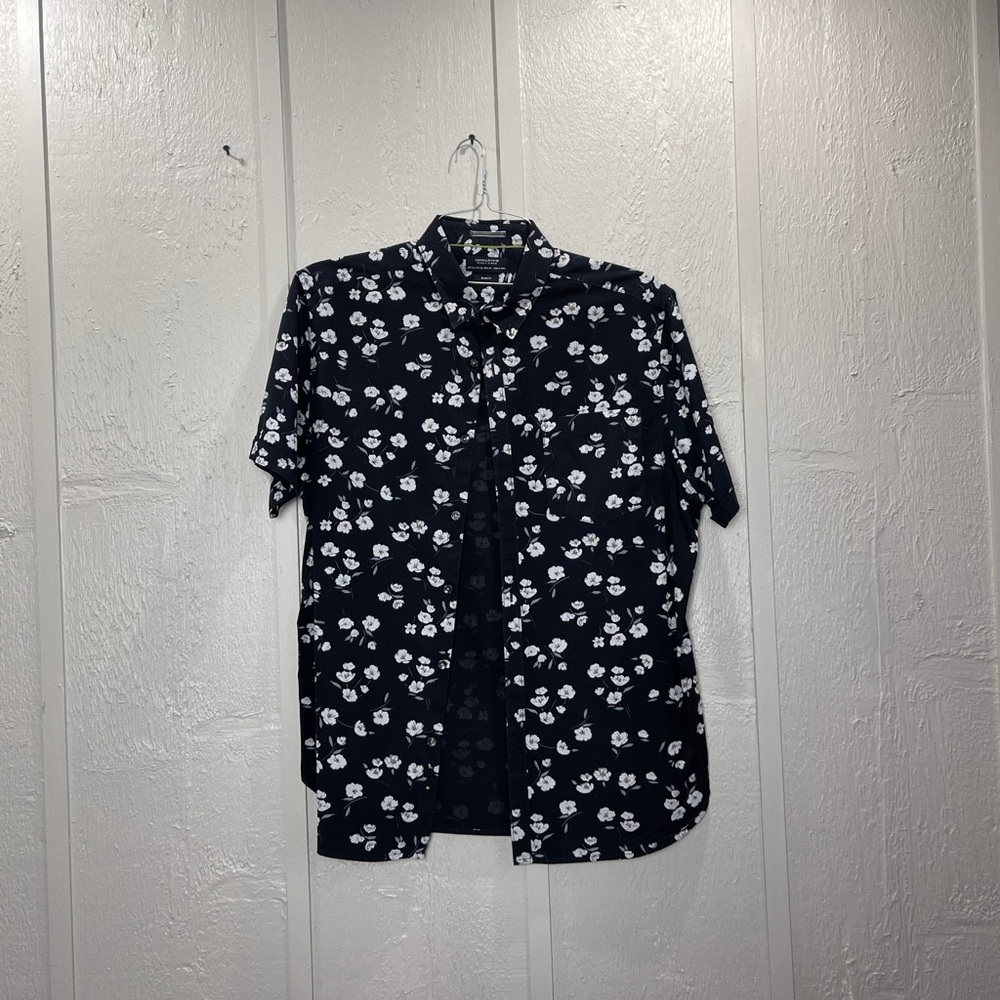 Men’s XL Denim & Flower Slim Fit Floral Button up